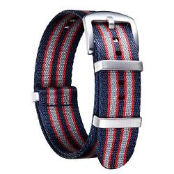 BINLUN Nylon Uhrenarmbänder Dick G10 Premium Ballistic Multicolor Ersatzuhrenarmbänder mit Schwarz/Silbe Edelstahlschnalle für Männer Frauen 18mm 20mm 22mm 24mm (Upgrade Design Version) von BINLUN