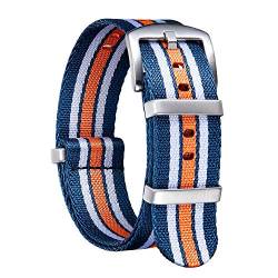 BINLUN Nylon Uhrenarmbänder Dick G10 Premium Ballistic Multicolor Ersatzuhrenarmbänder mit Schwarz/Silbe Edelstahlschnalle für Männer Frauen 18mm 20mm 22mm 24mm (Upgrade Design Version) von BINLUN