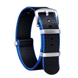 BINLUN Nylon Uhrenarmbänder Dick G10 Premium Ballistic Multicolor Ersatzuhrenarmbänder mit Schwarz/Silbe Edelstahlschnalle für Männer Frauen 18mm 20mm 22mm 24mm (Upgrade Design Version) von BINLUN