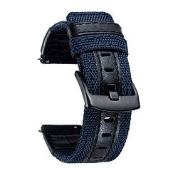 BINLUN Segeltuch Uhrenarmband für Damen Herren 18mm 20mm 22mm 24mm Canvas Leder Uhrenarmbänder für Smartwatch Ersatz Uhrenarmband Schnelle Veröffentlichung Sailcloth Textil Uhrenarmband Outdoor Stil von BINLUN