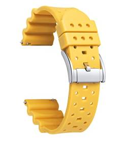 BINLUN Silikon Uhrenarmbänder 20 mm/22 mm/24 mm Weich Schnellverschluss Gummi Uhrenarmbänder Sport Smartwatch Ersatzarmbänder für Herren/Damen 6 Farben von BINLUN