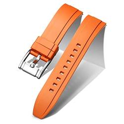 BINLUN Silikon Uhrenarmbänder Schnellverschluss Gummi Uhrenarmband Smartwatch Armband Ersatz Wasserdichte Sport Kautschuk Uhrenband für Herren und Damen (18mm, Orange) von BINLUN