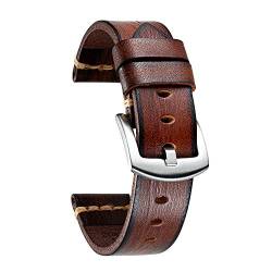 BINLUN Uhrenarmband Leder Uhrenarmbänder für Herren Damen Uhrenarmband 18mm 20mm 22mm 24mm 26mm Vintage Retro Ersatz Uhrenarmband Leder Handgemacht Gegerbt Farbverlauf Armband mit Rostfreier Schnalle von BINLUN