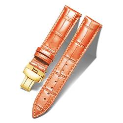 Original Kalbsleder Leder Uhrenarmbänder Ersatz Alligator Armband für Männer Frauen mit Silber/Gold/Roségold Schmetterling Einsatzschnalle 12mm 13mm 14mm 16mm 17mm 18mm 19mm 20mm 21mm 22mm 23mm 24mm von BINLUN
