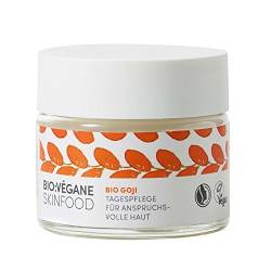 BIO:VÉGANE SKINFOOD Bio Goji -Tagespflege für anspruchsvolle Haut, vegan, NATRUE-zertifiziert, Anti-Aging, Naturkosmetik mit Arganöl, 1er Pack (1 x 50 ml) von BIO:VÉGANE SKINFOOD