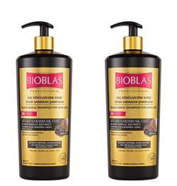 2x Bioblas Schwarzer Knoblauch Shampoo 1000ml - Anti Haarausfall für Frauen und Männer, Geruchlos, Dermatologisch Getestet (2x1000ml) von BIOBLAS