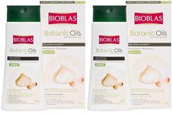 BIOBLAS 2x Knoblauch-Shampoo – 360 ml, geruchlos, dermatologisch getestet, Anti-Haarausfall-Shampoo mit Bio-Öl Bioblas-Pflanzenölen, 2x360 ml Ecopack von BIOBLAS