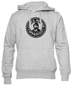 BIOCLOD Chuck Norris Approved Männer Frauen Unisex Kapuzenpullover Grau Men Women Hoodie Grey M von BIOCLOD