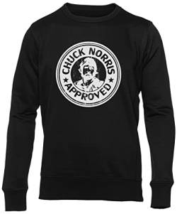 BIOCLOD Chuck Norris Approved Männer Frauen Unisex Pullover Schwarz Rundhals Men Women Jumper Black Round Neck L von BIOCLOD