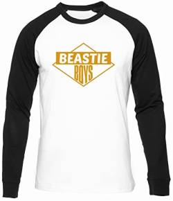 Beastie Boys - Retro Männer Frauen Unisex Baseball T-Shirt Weiß Schwarze Ärmel Rundhals Men Women White Round Neck von BIOCLOD