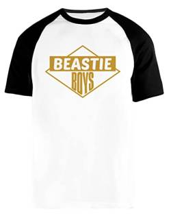 Beastie Boys - Retro Männer Frauen Unisex Baseball T-Shirt Weiß Schwarze Kurz Ärmel Rundhals Men Women White Round Neck von BIOCLOD