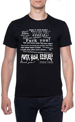 Fuck You Tony and Ezekiel Funny Situation Männer T-Shirt Schwarz Rundhals Men Black Round Neck L von BIOCLOD