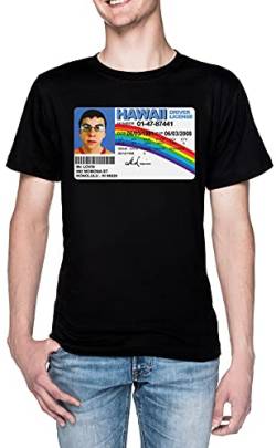 McLovin License Männer T-Shirt Schwarz Rundhals Men Black Round Neck M von BIOCLOD