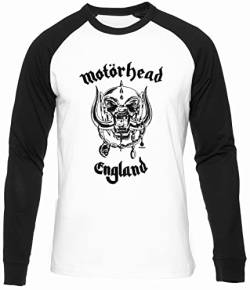 Motorhead England Männer Frauen Unisex Baseball T-Shirt Weiß Schwarze Ärmel Rundhals Men Women White Round Neck L von BIOCLOD