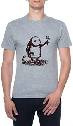 Nier Automata Robot Männer T-Shirt Grau Rundhals Men Grey Round Neck L von BIOCLOD