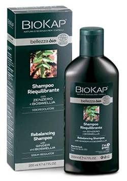 BIOKAP BELLEZZA BIO Rebalancing Ausgleichendes Shampoo 200ml | für eine ausbalancierte Kopfhaut und weiches Haar - Komplex aus Ingwer Boswellia und roten Trauben - VEGAN von BIOKAP