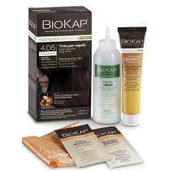 BIOKAP RAPID Permanente Haarfarbe 4.05 Schoko Kastanienbraun | NUR 10 MINUTEN EINWIRKZEIT | Bio Arganöl - TricoREPAIR Komplex - VEGAN | Optimale Grauabdeckung | Bis zu 80% natürliche Inhaltsstoffe von BIOKAP
