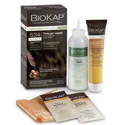 BIOKAP RAPID Permanente Haarfarbe 5.34 Honig Kastanienbraun | NUR 10 MINUTEN EINWIRKZEIT | Bio Arganöl - TricoREPAIR Komplex - VEGAN | Optimale Grauabdeckung | Bis zu 80% natürliche Inhaltsstoffe von BIOKAP