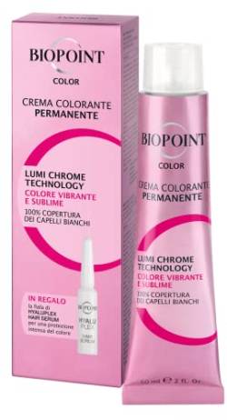 Biopoint Color Permanente Farbcreme mit Hyaluplex Serum Ampulle, Haarfärbemittel mit Hyaluronsäure, nährt, spendet Feuchtigkeit und verleiht eine helle und intensive Farbe, 60 ml von BIOPOINT