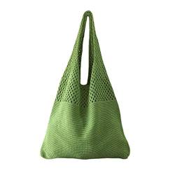 BIOSA Retro Hohlstrick Schultertaschen Frauen Handtaschen Sommer Gestrickte Umhängetasche Einfarbig Hobo Taschen Lässige Handtasche von BIOSA