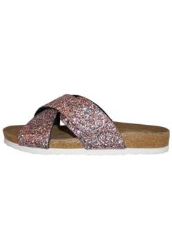 Biosoft Sandalen Damen Sommer Glitter lt rose 38| Damen Schuhe Sommer Sandalen elegant mit bequem Fussbett | Damenschuhe Sommerschuhe von BIOSOFT Comfort & Easy Walk