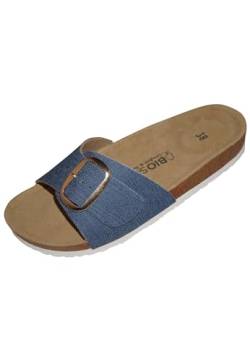 Biosoft Sandalen Damen Sommer Mila light jeans 40| Damen Schuhe Sommer Sandalen elegant mit bequem Fussbett | Damenschuhe Sommerschuhe von BIOSOFT Comfort & Easy Walk