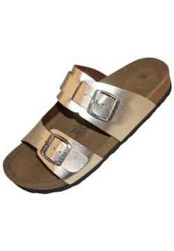 Biosoft Sandalen Damen Sommer Sandie Gold 38| Damen Schuhe Sommer Sandalen elegant mit bequem Fussbett | Damenschuhe Sommerschuhe von BIOSOFT Comfort & Easy Walk