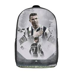 BIPERA Ronaldo Rucksack Schultaschen Für Mädchen Jungen Fußballspieler Rucksack Mit Tasche Mode Schultasche Kinderrucksack 17zoll von BIPERA