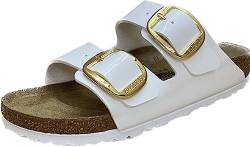 BIRKENSTOCK Arizona Big Buckle Patent Weiß Lack Damen Sandale (eu_footwear_size_system, adult, women, numeric, narrow, numeric_39) von BIRKENSTOCK