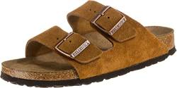 BIRKENSTOCK Arizona Mink Weichbettung Veloursleder, Braun, 44 EU Schmal von BIRKENSTOCK