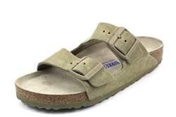 BIRKENSTOCK Arizona Sfb Vl Schmal Grün - Komfortable Veloursleder Zweiriemen Sandale, Größe EU 45 - Farbe Faded Khaki von BIRKENSTOCK