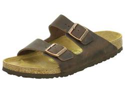 Birkenstock Classic Herren Arizona Leder Pantoletten, Braun (Habana), 36 EU von BIRKENSTOCK