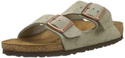 Birkenstock Classic Unisex-Erwachsene Arizona Leder Pantoletten, Grau (Taupe) von BIRKENSTOCK