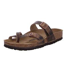 Birkenstock Herren Arizona Birko-Flor Pantoletten, Braun (Dunkelbraun) , Schmal unisex_eu, 46 EU von BIRKENSTOCK