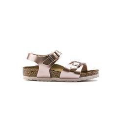 Birkenstock Jungen Mädchen Rio Knöchelriemchen Sandalen, Braun Electric Metallic Copper, 24 EU von BIRKENSTOCK