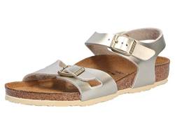 Birkenstock Mädchen Rio Birko-Flor Electric Metallic Gold Sandale, 28 EU Étroit von BIRKENSTOCK