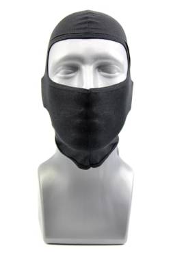 BISOMO Balaclava Sturmhaube Schutzmaske mit Panorama Sichtfeld 100% Baumwolle Schwarz von BISOMO