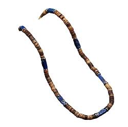 BISONBLUE Halskette Herren Anhänger Chain Ketten Dame Geschenk Boho Holz Kurze Halskette Luxus Kaiser Stein Zubehör Halskette Für Männer Blau von BISONBLUE