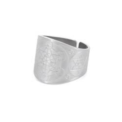 BISONBLUE Ringe Damen Damenschmuckring Rings Herren Geschenk Erzengel Ring Punk Ringe für Männer Würfel Symbol Amulett 8 S3 von BISONBLUE