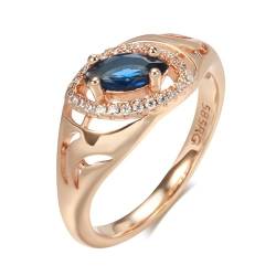 BISONBLUE Ringe Damen Rings Frauen Geschenk Modeaccessoires Dunkelblaue natürliche Zirkonringe für Damen, klassisch von BISONBLUE