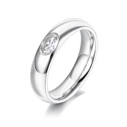 BISONBLUE Ringe Damen Rings Frauen Geschenk Modeaccessoires Grün Rosa Weiße Ringe Kristall Braut Ehering Für Frauen 6 R22017P-Weiß von BISONBLUE