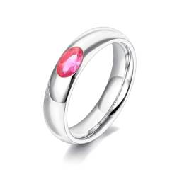 BISONBLUE Ringe Damen Rings Frauen Geschenk Modeaccessoires Grün Rosa Weiße Ringe Kristall Braut Ehering Für Frauen 9 R22017P-Pink von BISONBLUE