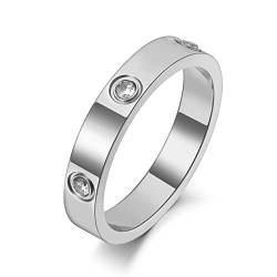 BISONBLUE Ringe Damen Rings Frauen Geschenk Modeaccessoires Jubiläumsring Trendiger CZ-Kristall-Ehering für Frauen 7 von BISONBLUE