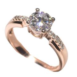 BISONBLUE Ringe Damen Rings Frauen Geschenk Modeaccessoires Klassischer 4-Krallen-Ehering aus kubischem Zirkonia für Damen, romantische Ringe, Ewigkeit, CZ 7 von BISONBLUE