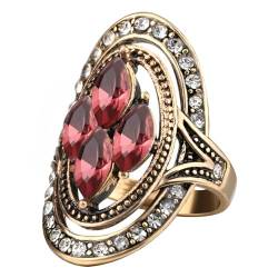 BISONBLUE Ringe Damen Rings Frauen Geschenk Modeaccessoires Mode Lila Kristall Ringe Antik Mosaik Kristall Ehering Vintage 10 von BISONBLUE