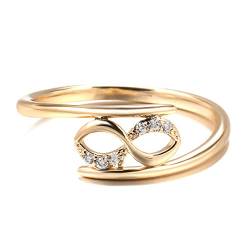 BISONBLUE Ringe Damen Rings Frauen Geschenk Modeaccessoires Schlichter Braut-Ehering, natürlicher Zirkon-Ring für exquisites Vintage 10 Weiß von BISONBLUE