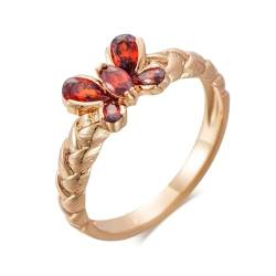 BISONBLUE Ringe Damen Rings Frauen Geschenk Modeaccessoires Schmetterlingsförmiger Ring für Frauen, roter natürlicher Zirkon, modisch, niedliches Mädchen, Geschenke 8 von BISONBLUE