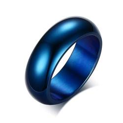BISONBLUE Ringe Herren Ring Damen Männer Rings Geschenk Modische blaue Ringe, Verlobung, Eheringe für Männer und Frauen 6 von BISONBLUE