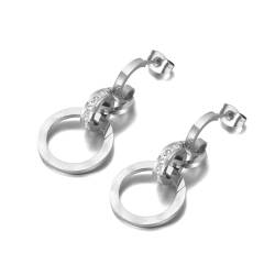 Ohrringe Damen Ohrstecker Ohrhänger Modische 925 Geschenk Für Frauen Freundin Mädchen Ohrringe Für Damen, Ohrringe, Bohemia-Geometrie, Kreis von BISONBLUE