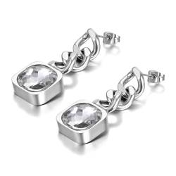 Ohrringe Damen Ohrstecker Ohrhänger Modische 925 Geschenk Für Frauen Freundin Mädchen Ohrringe Für Frauen, Geometrie, Dicke Kette, Ohrringe, Hiphop, Rock, Party, Für Frauen Und Männer von BISONBLUE